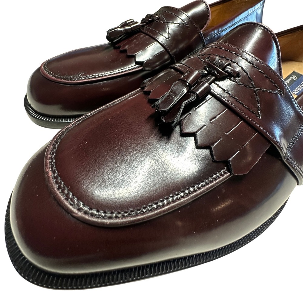 Bostonian Florentine Loafers Mens 13 M Burgundy Leather Kiltie Tassel NIB - Picture 2 of 8